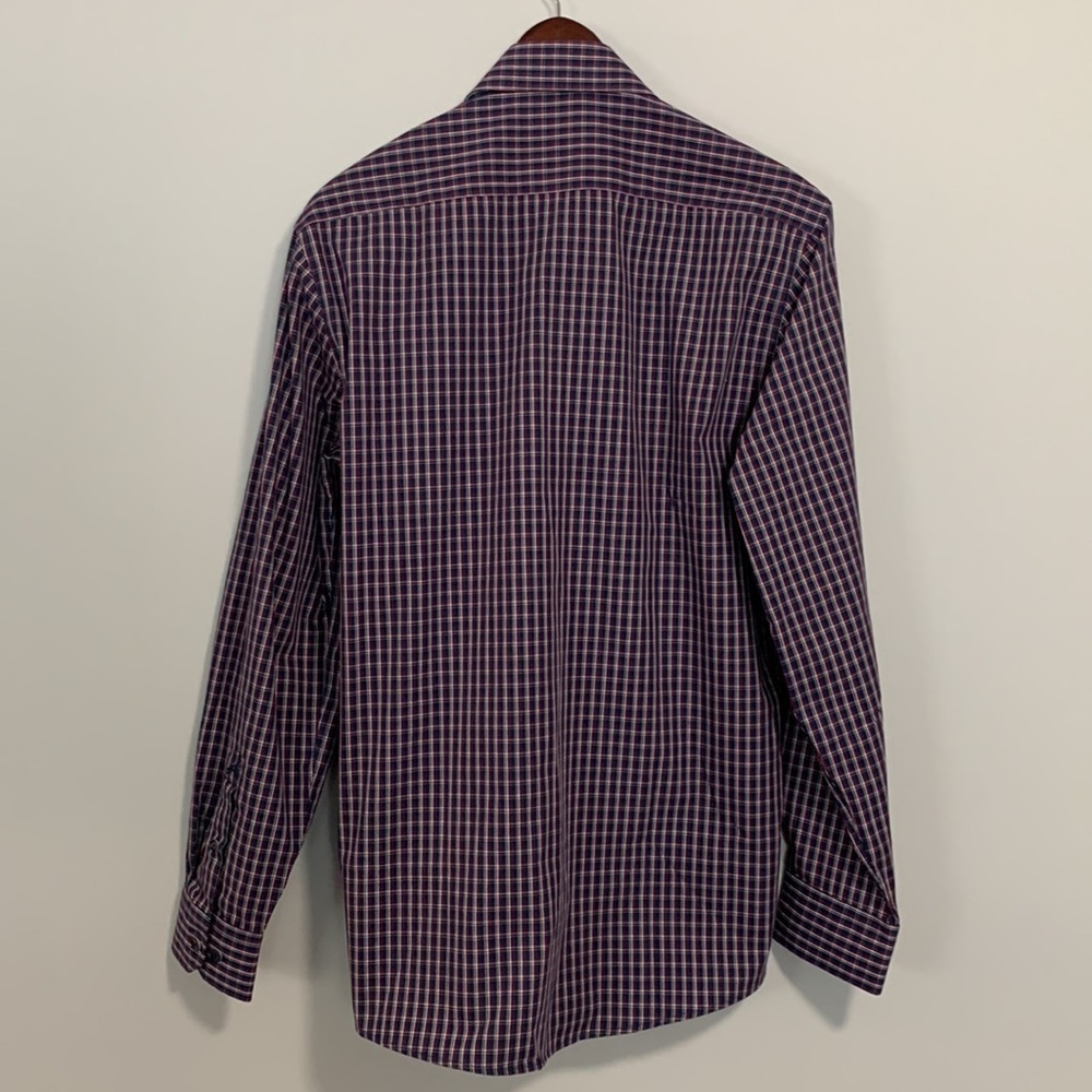 Daniel Hechter Plaid Long Sleeve Modern Fit Shirt No Iron Size M NWT - Picture 2 of 12